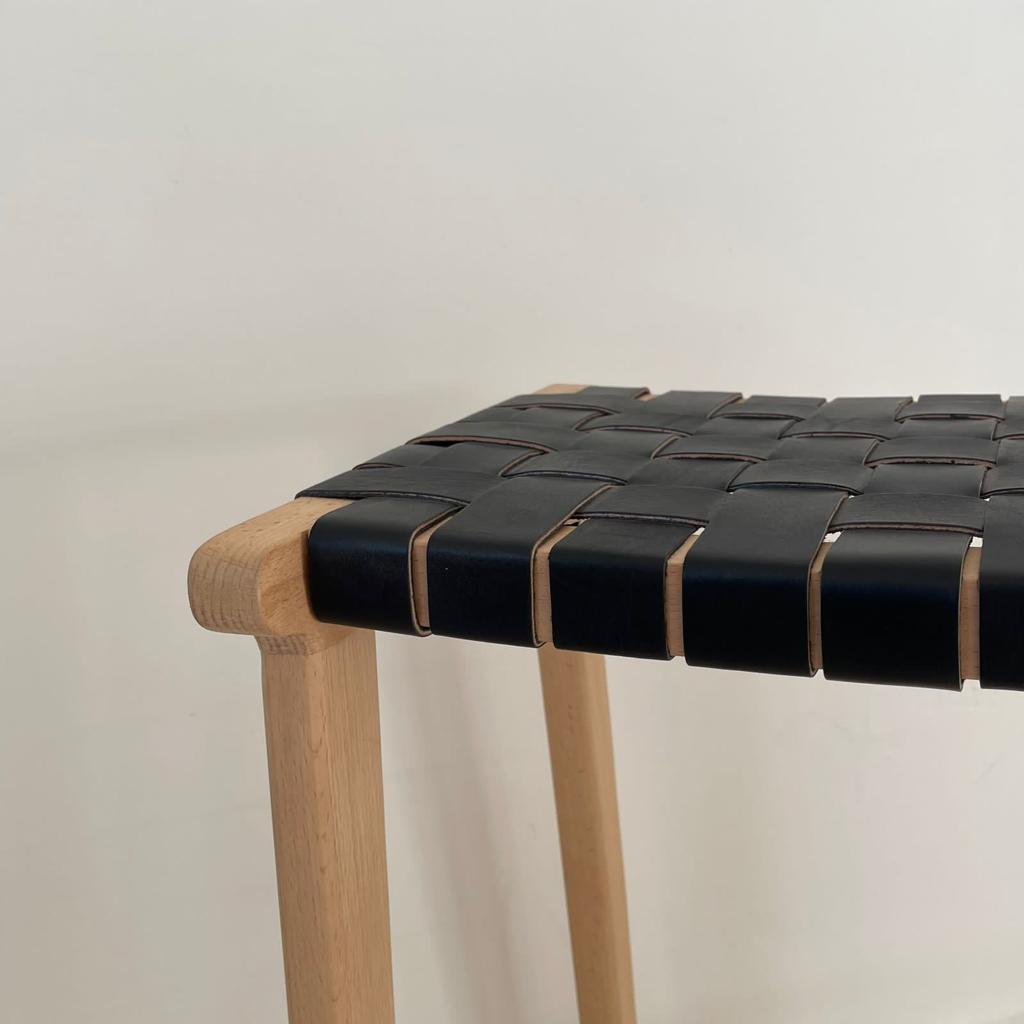 Counter Stools, Height Stool Kitchen, Saddle Seat, chair In Wood And braided Woven Leather, dining chair, bar furniture, Barstuhl Barhocker