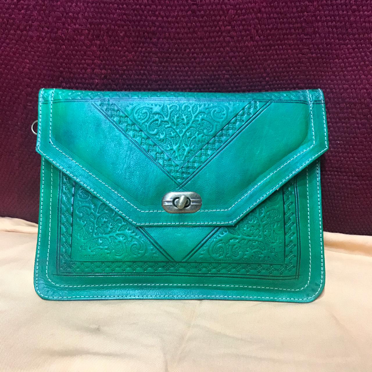 Leather Handbag Purse Moroccan Women Makeup Clutch Wristlet Wallet moroccan handmade artisanat