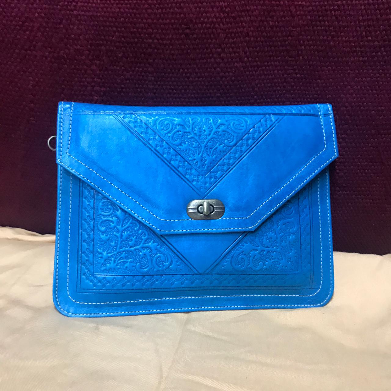 Leather Handbag Purse Moroccan Women Makeup Clutch Wristlet Wallet moroccan handmade artisanat