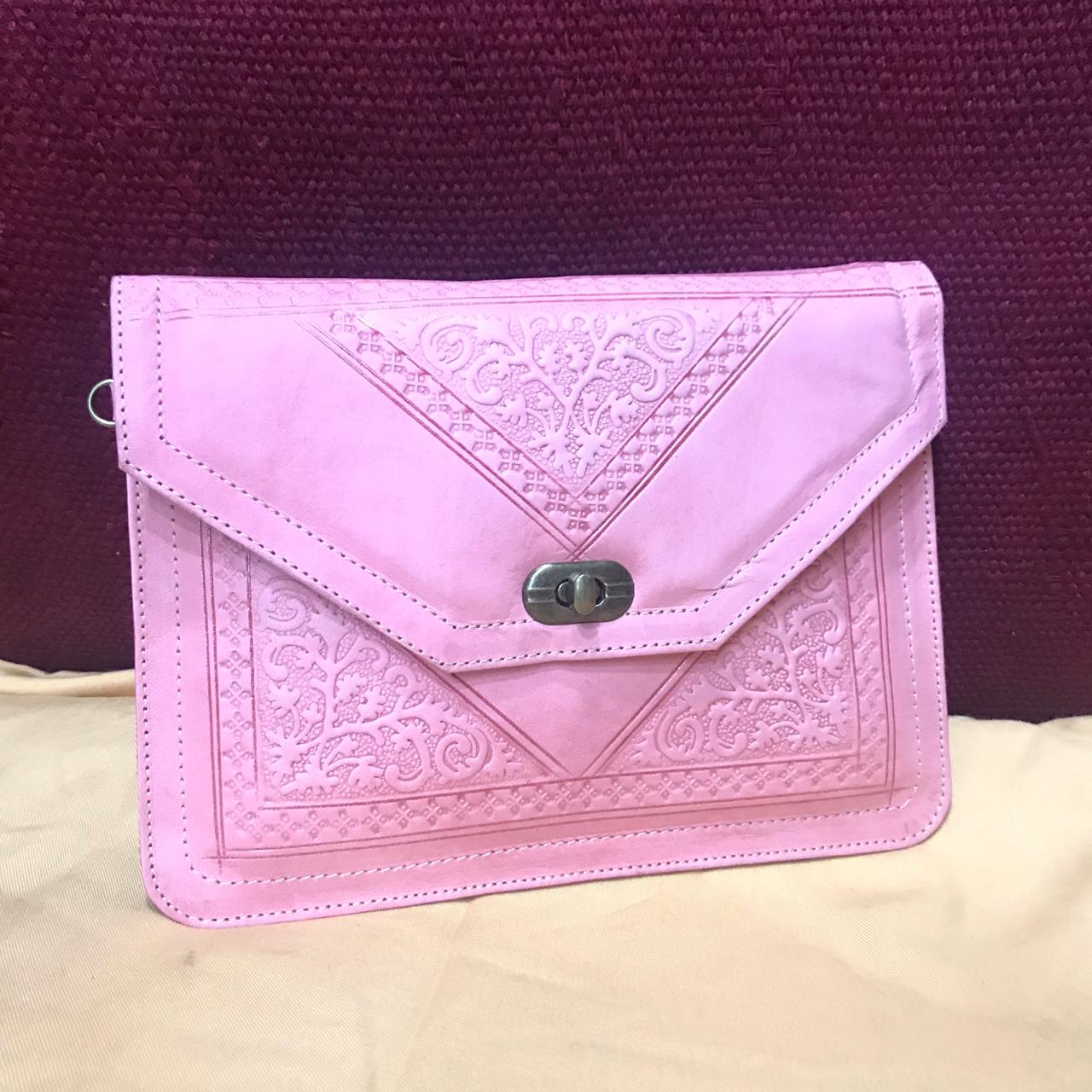Leather Handbag Purse Moroccan Women Makeup Clutch Wristlet Wallet moroccan handmade artisanat