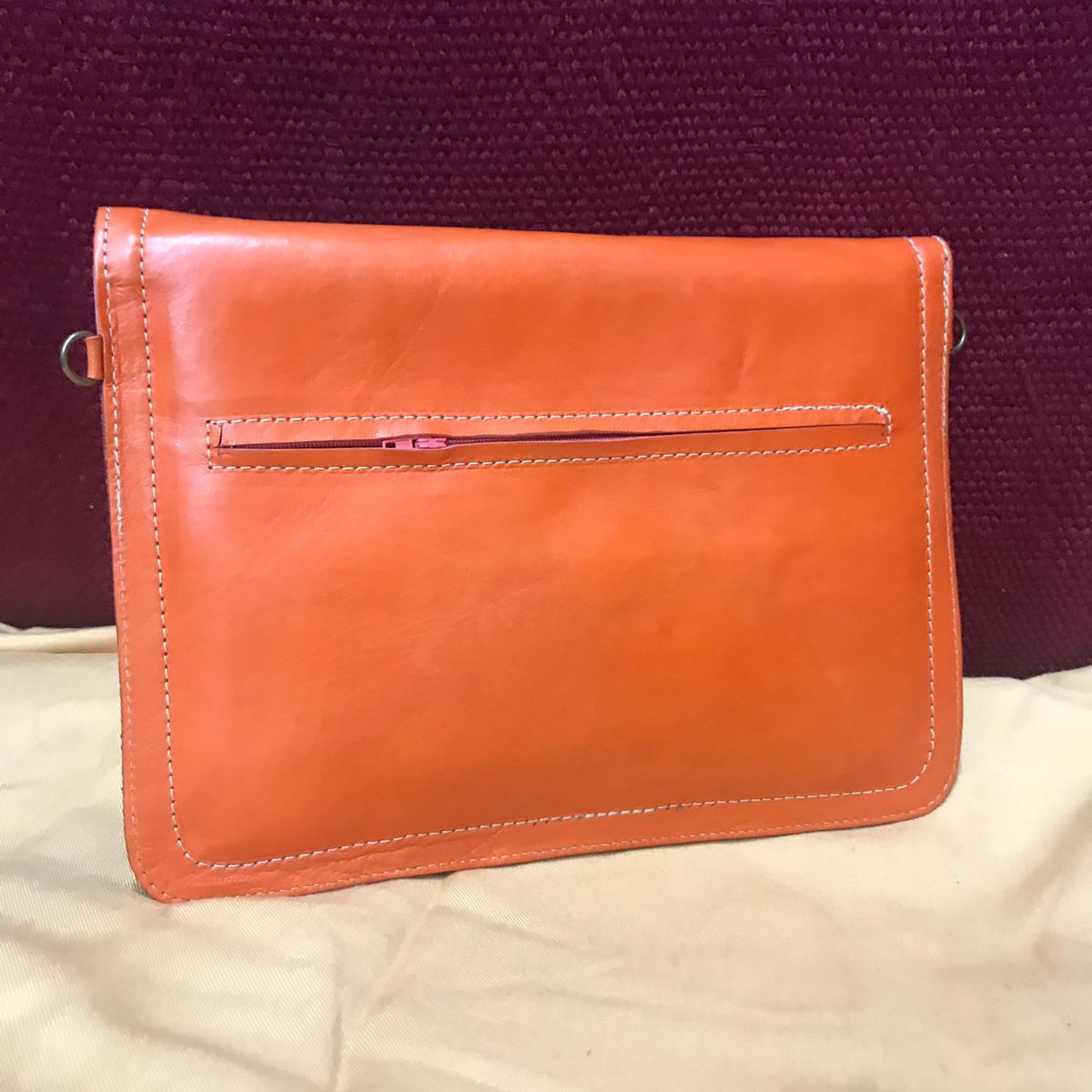 Leather Handbag Purse Moroccan Women Makeup Clutch Wristlet Wallet