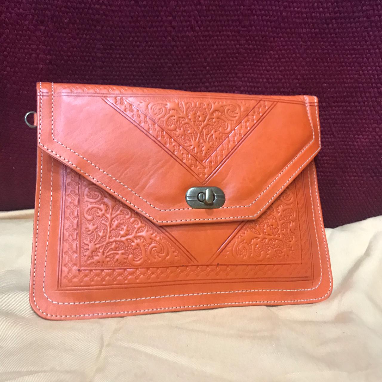 Leather Handbag Purse Moroccan Women Makeup Clutch Wristlet Wallet