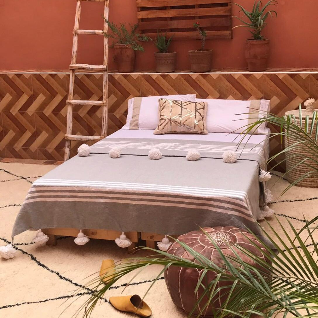 MoroccanPompomBlanket_MoroccanBlanket_MoroccanThrowBlanket_PomPoms_BohoBlanket_BedCover_youcanchooseanycolorofthepompom31
