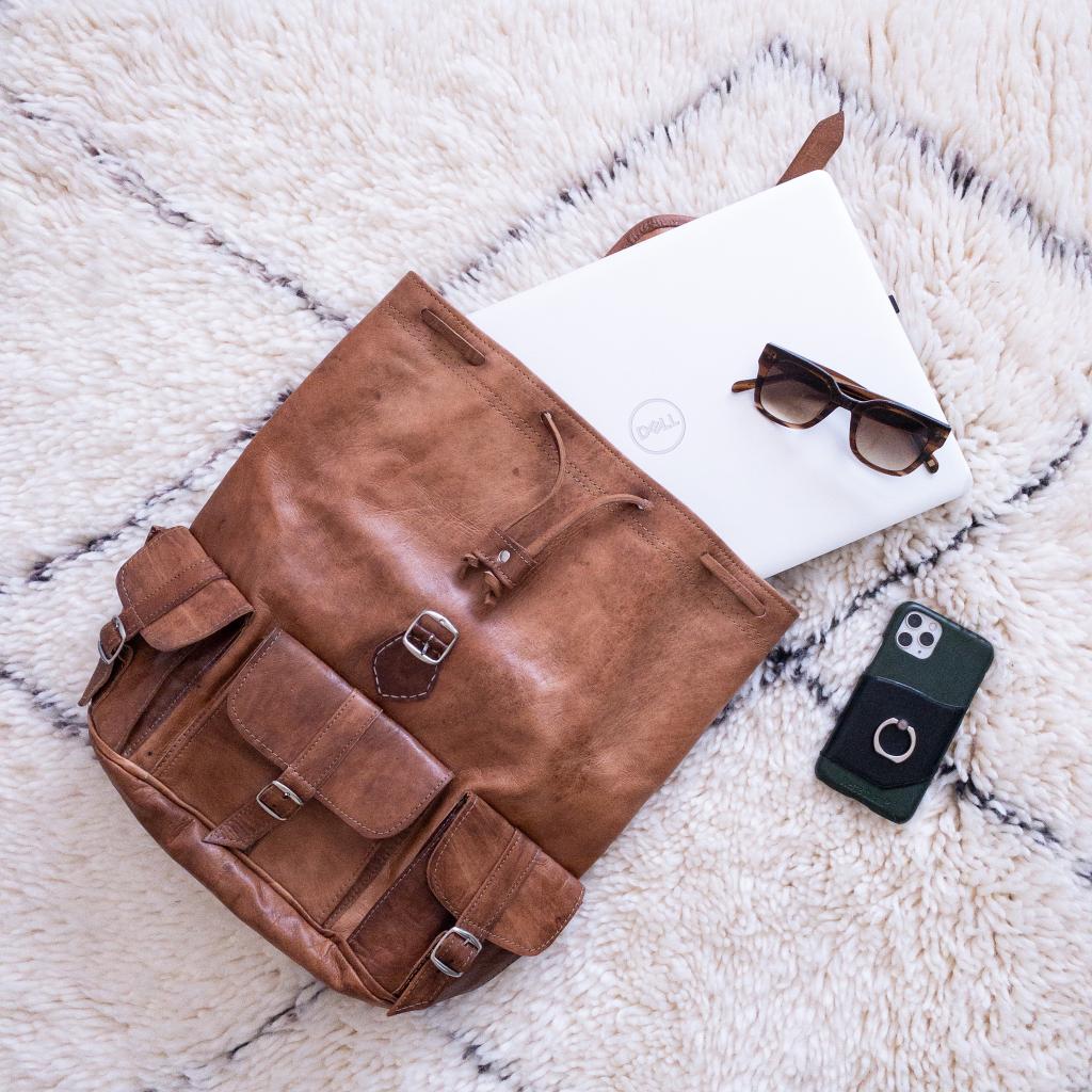 MoroccanLeatherBackpack-Handmade Leather Backpack Traditional Moroccan Backpack Crafted Backpack Leather Knapsack Bohemian Leather Bag 6